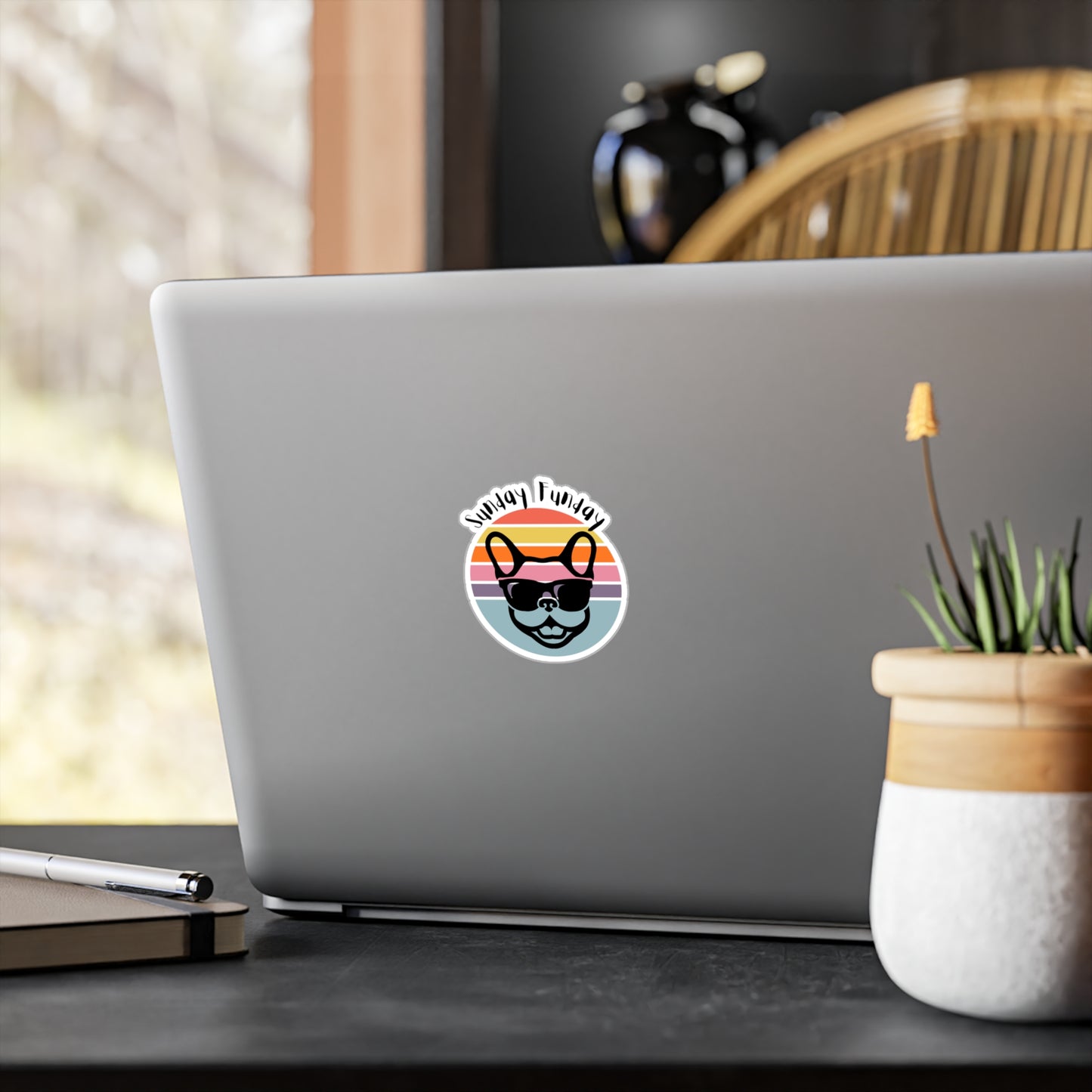 Sunday Funday French Bulldog - Bright Vinyl Sticker
