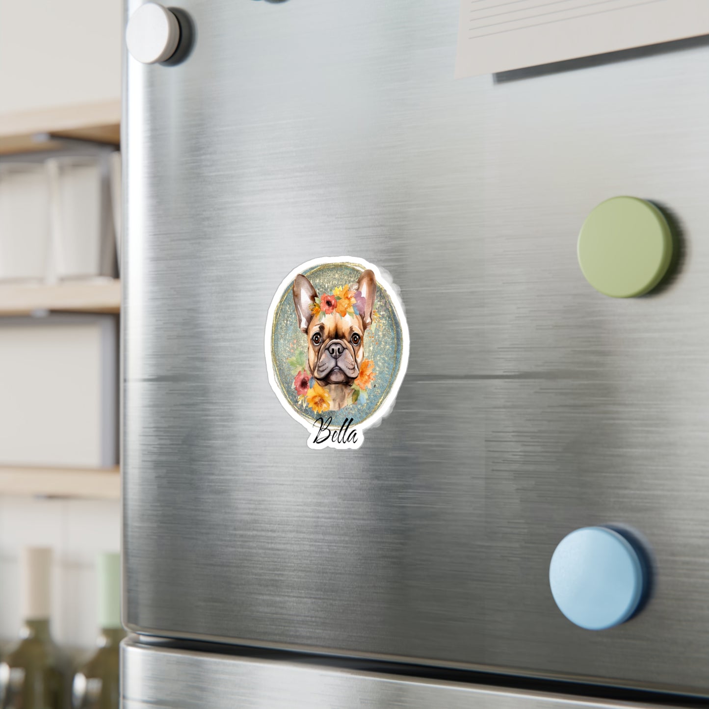 Flower French Bulldog Vinyl Sticker