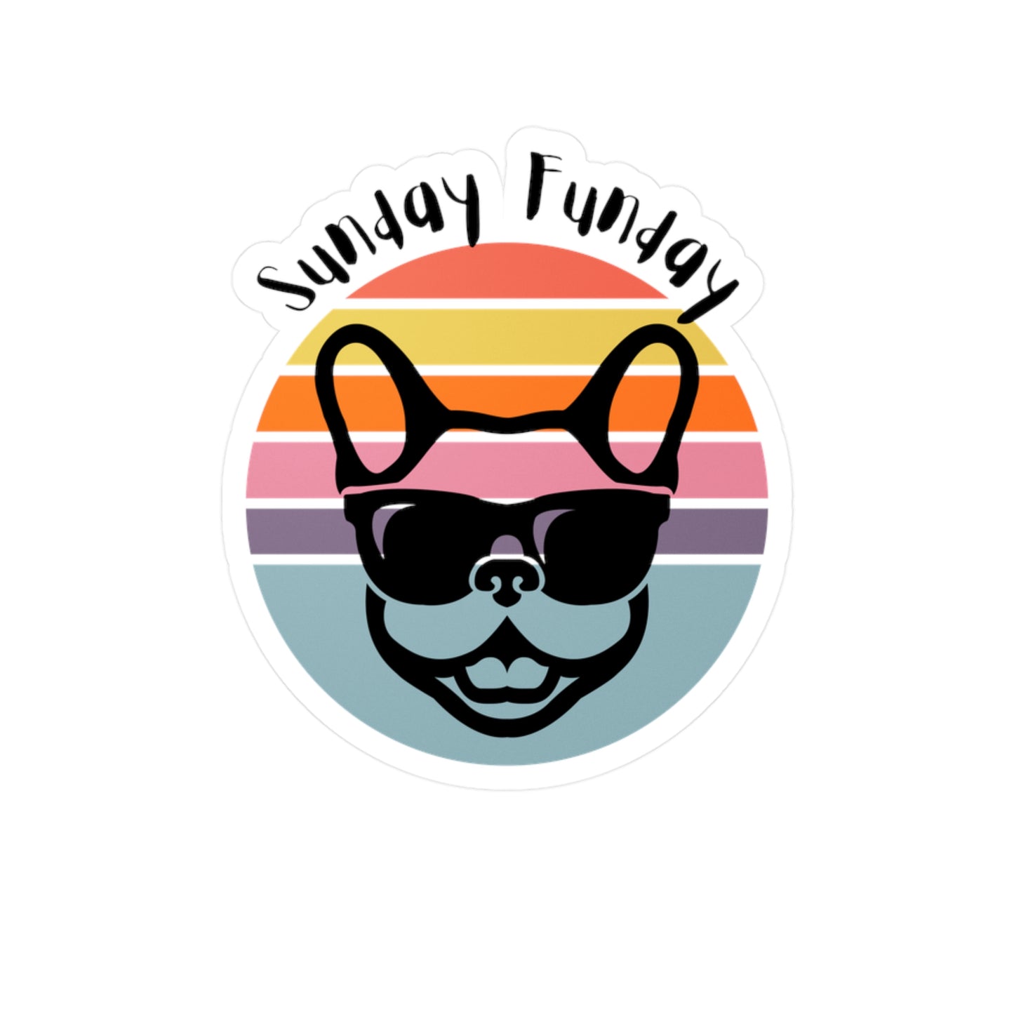 Sunday Funday French Bulldog - Bright Vinyl Sticker