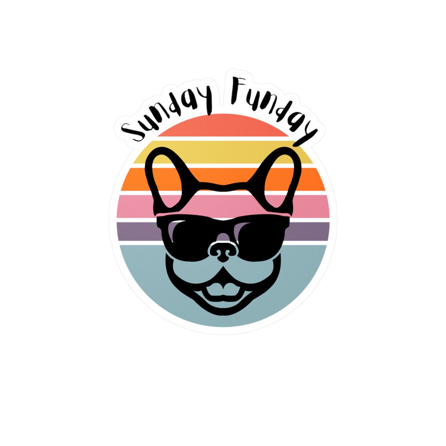Sunday Funday French Bulldog - Bright Vinyl Sticker