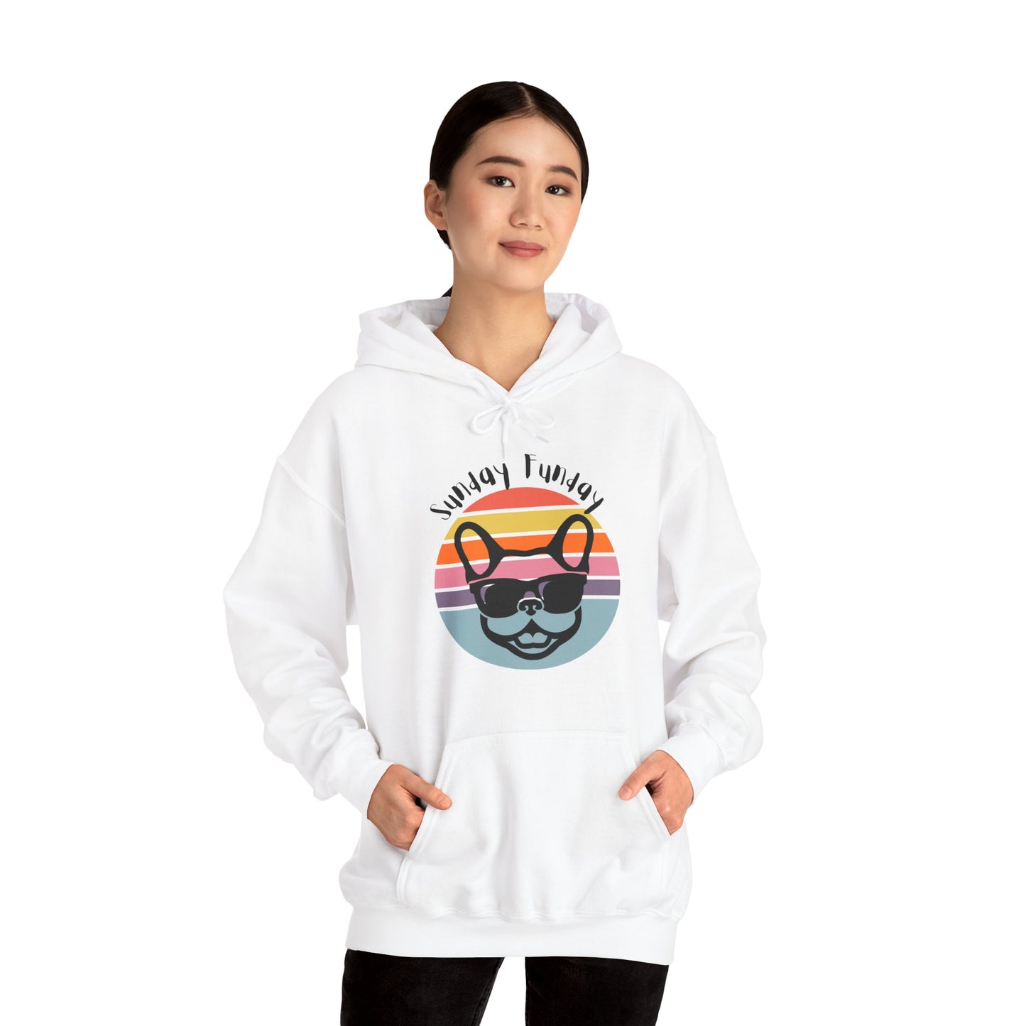 Sunday Funday French Bulldog Hoodie - Bright