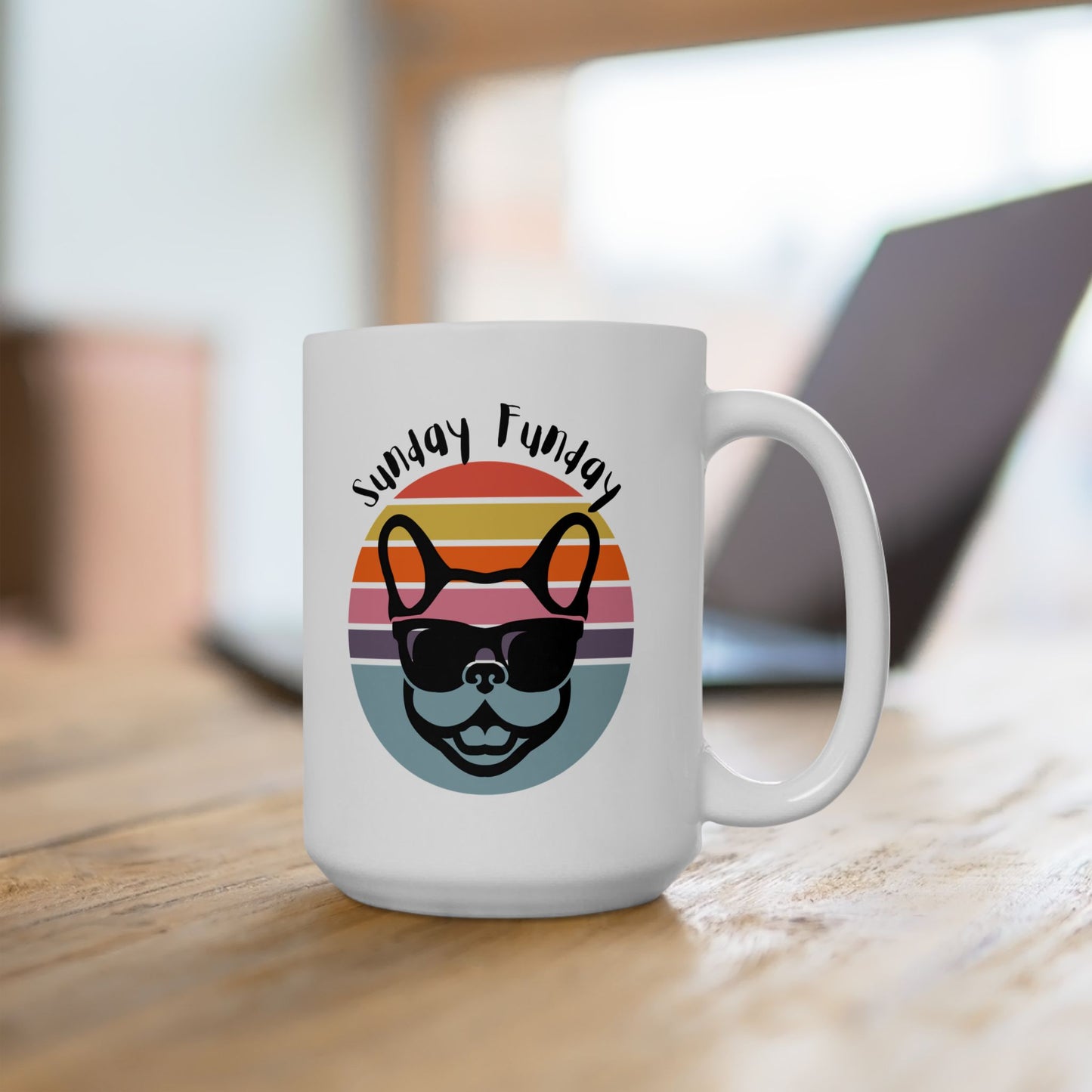 Sunday Funday French Bulldog Mug - Bright