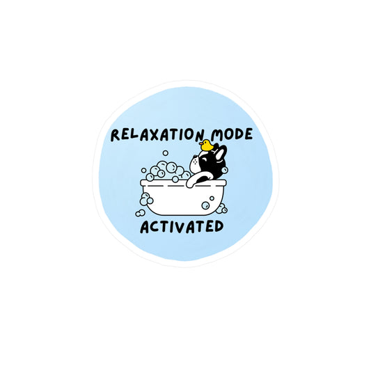 Relaxation Mode French Bulldog Vinyl Stickers