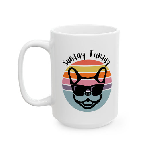 Sunday Funday French Bulldog Mug - Bright