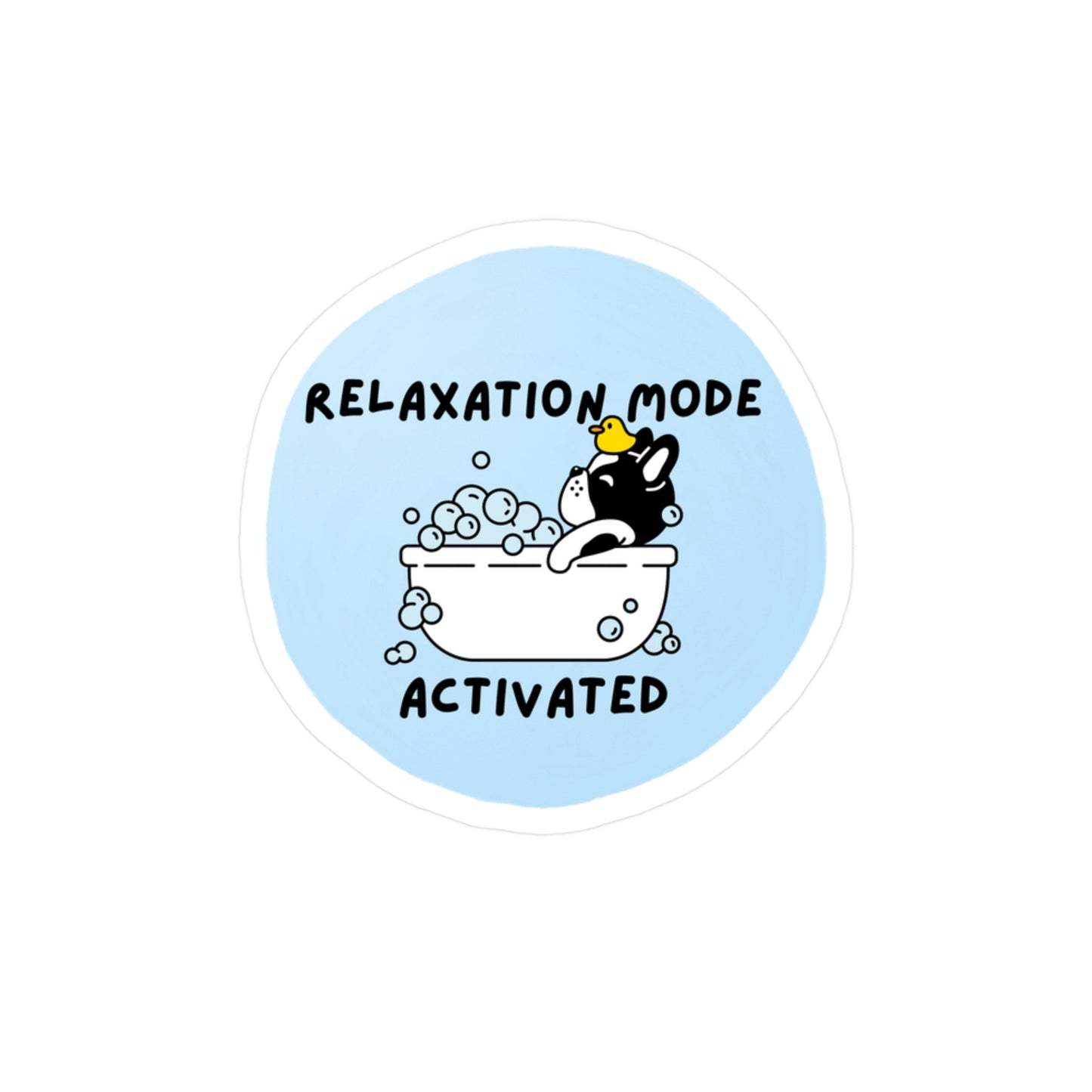 Relaxation Mode French Bulldog Vinyl Stickers