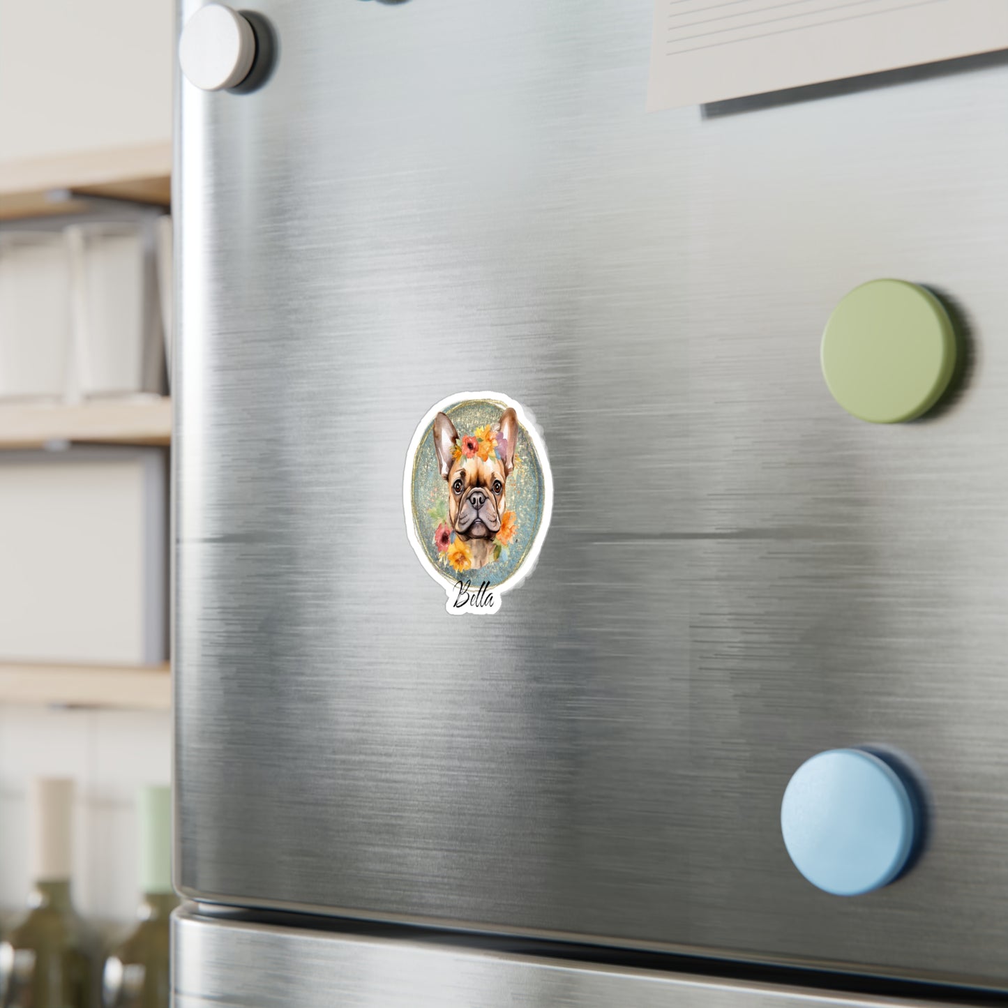 Flower French Bulldog Vinyl Sticker