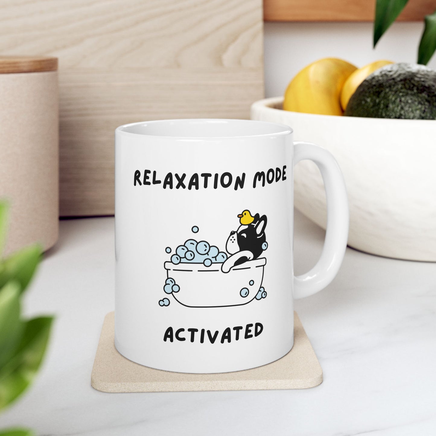 Relaxation Mode French Bulldog Mug - Blue Customizable