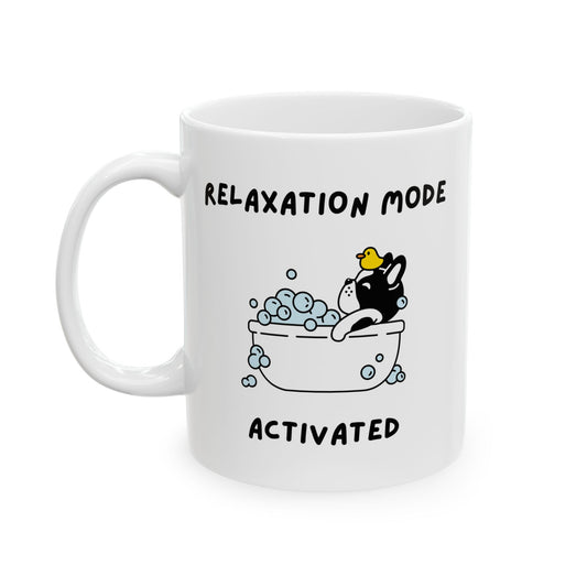Relaxation Mode French Bulldog Mug - Blue Customizable