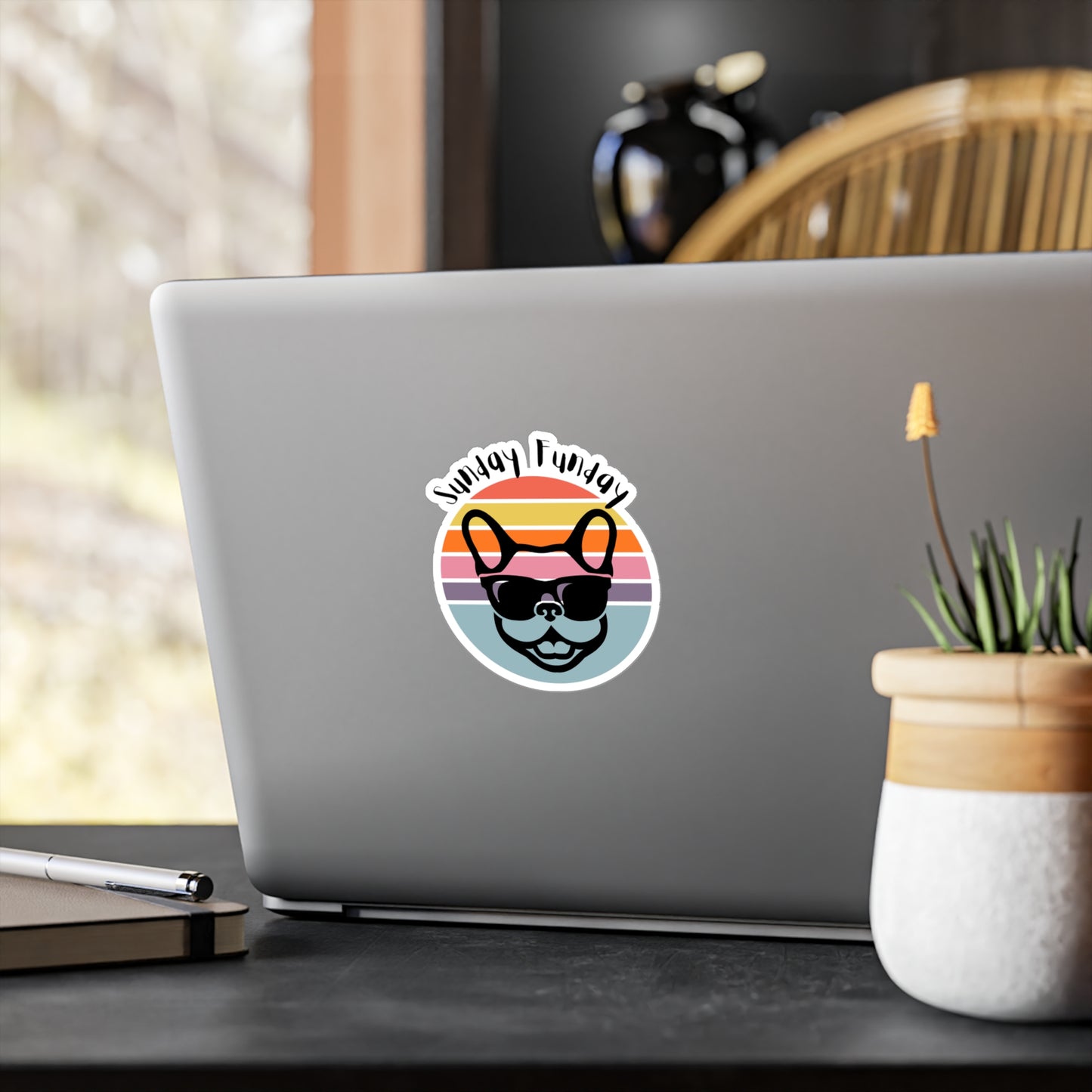 Sunday Funday French Bulldog - Bright Vinyl Sticker