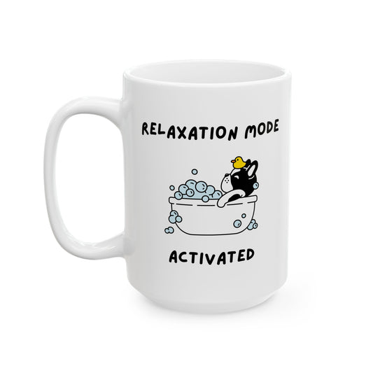 Relaxation Mode French Bulldog Mug - Blue Customizable