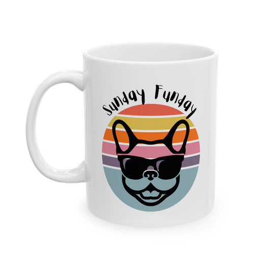 Sunday Funday French Bulldog Mug - Bright